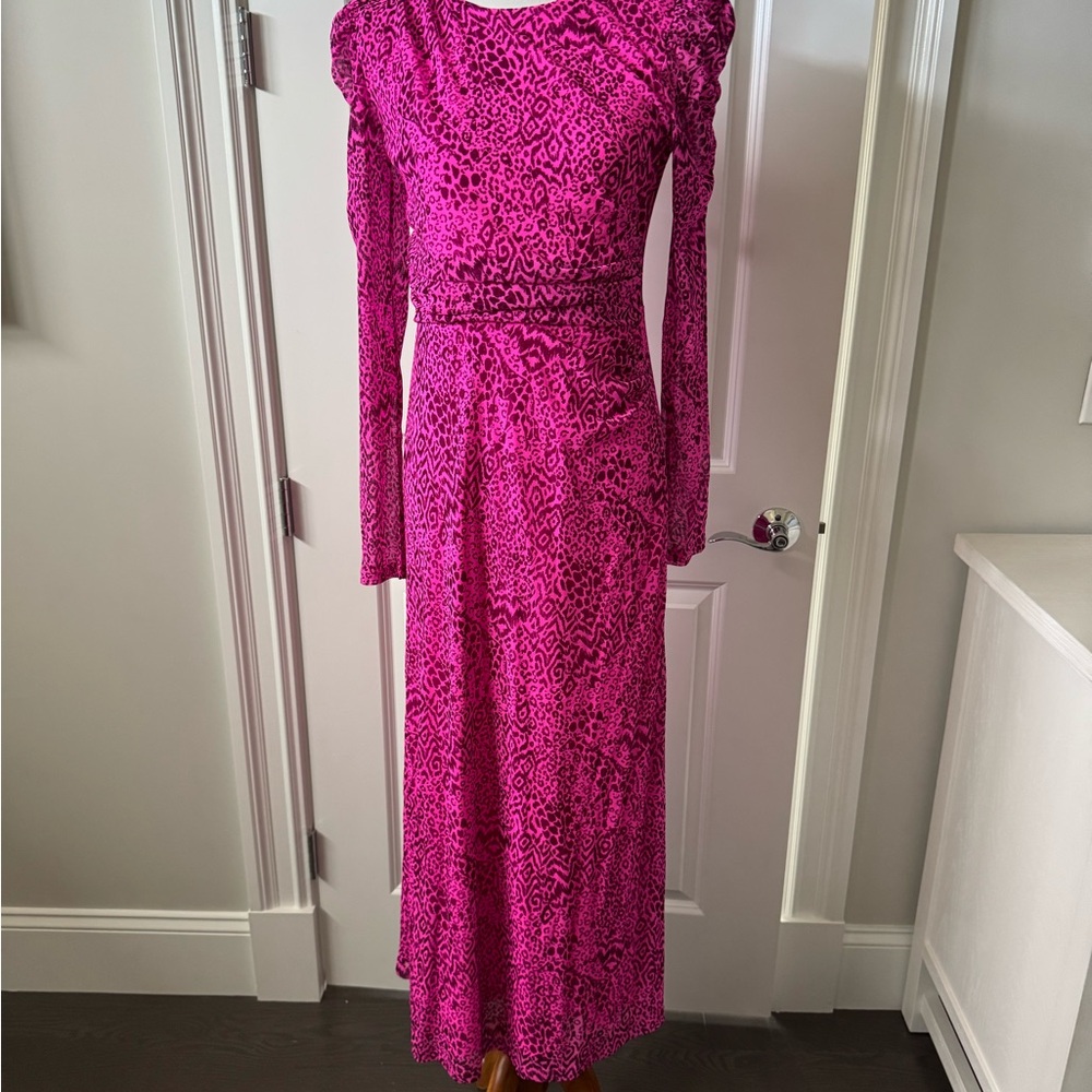 Elegant Pink Patterned Women's Dress